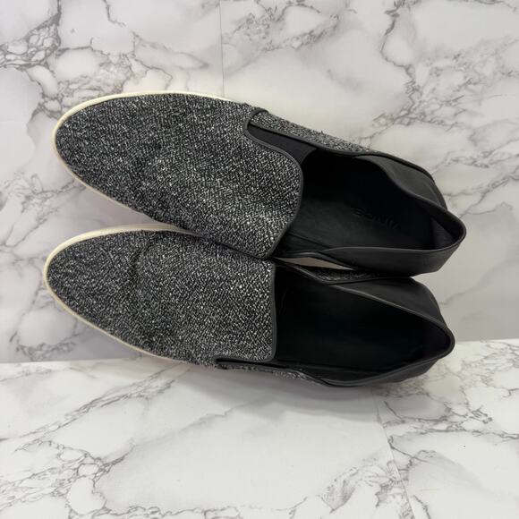Vince. Women's Slip On Shoes sz 10 Wool Silk Leather Gray 25-OO - Picture 5 of 10